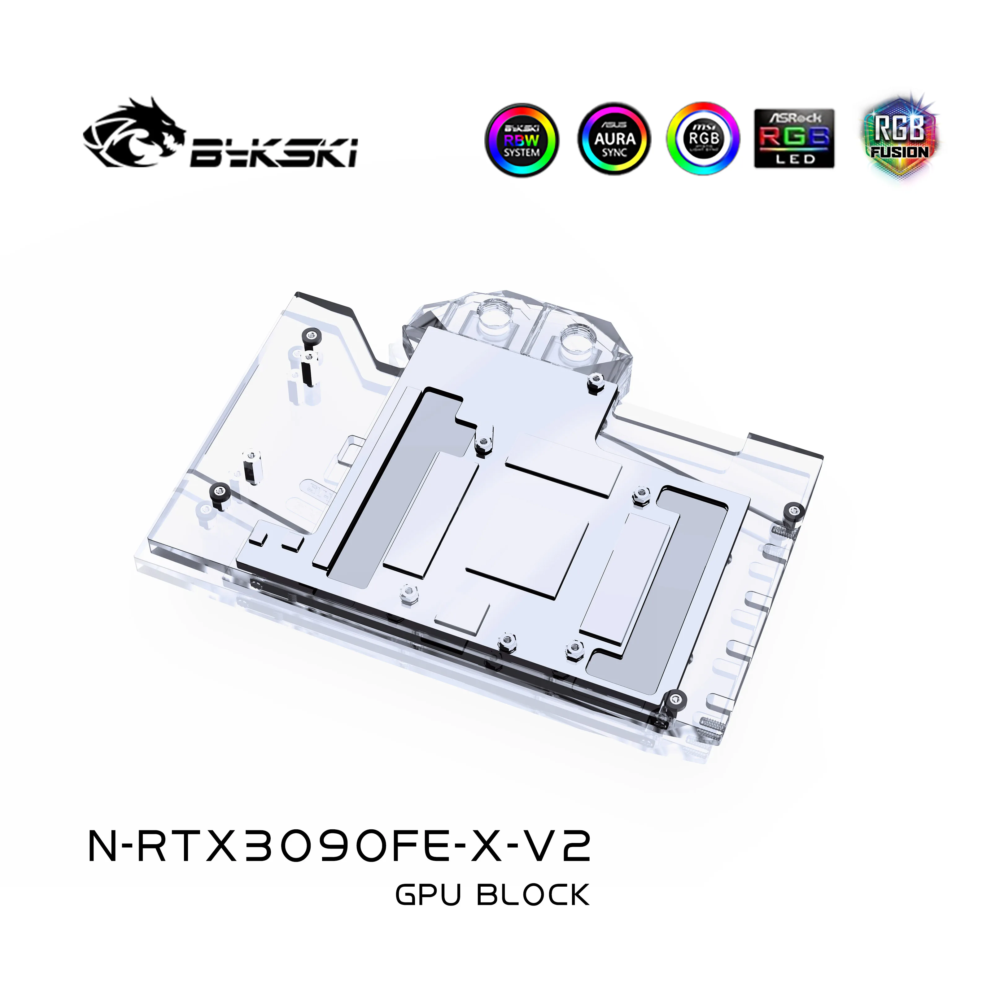 Imagem -03 - Bykski N-rtx3090fe-x-v2 pc Gpu Refrigerador de Água Placa Gráfica Vídeo Bloco Água para Nvidia Geforce Rtx3090 Fundador Edição