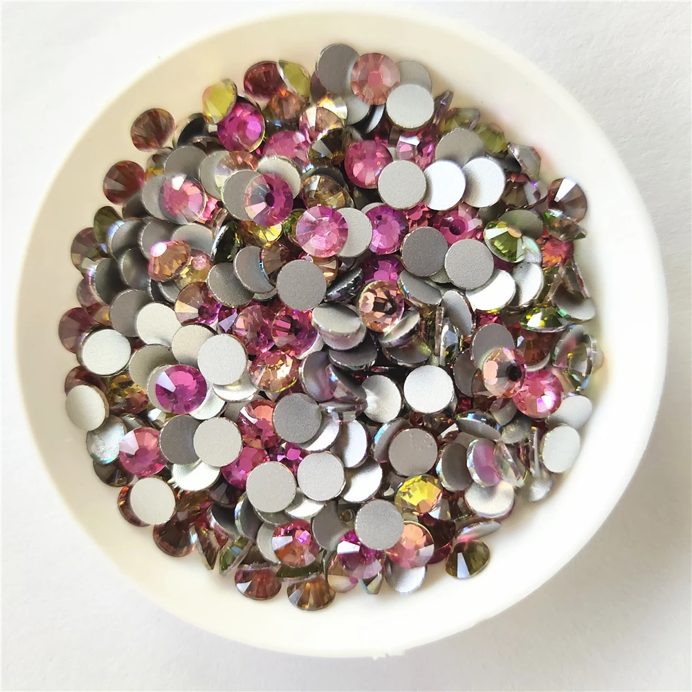 

Gold Light Rose Glass 3D Glue On Rhinestones For Nail Art Design Gems Nail Decorations Crystal Strass Stones