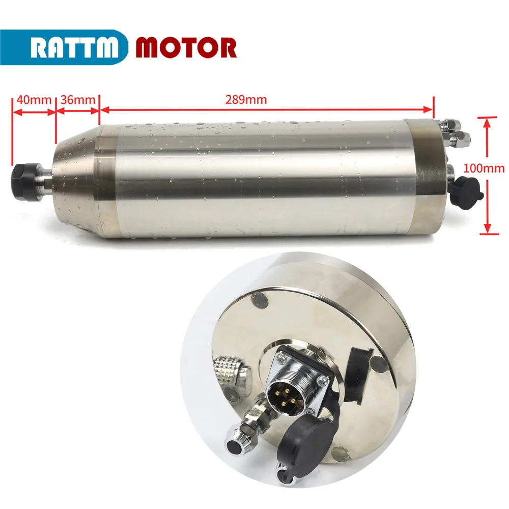 4.5KW 220V / 380V Waterproof Water cooling spindle motor for CNC lathe