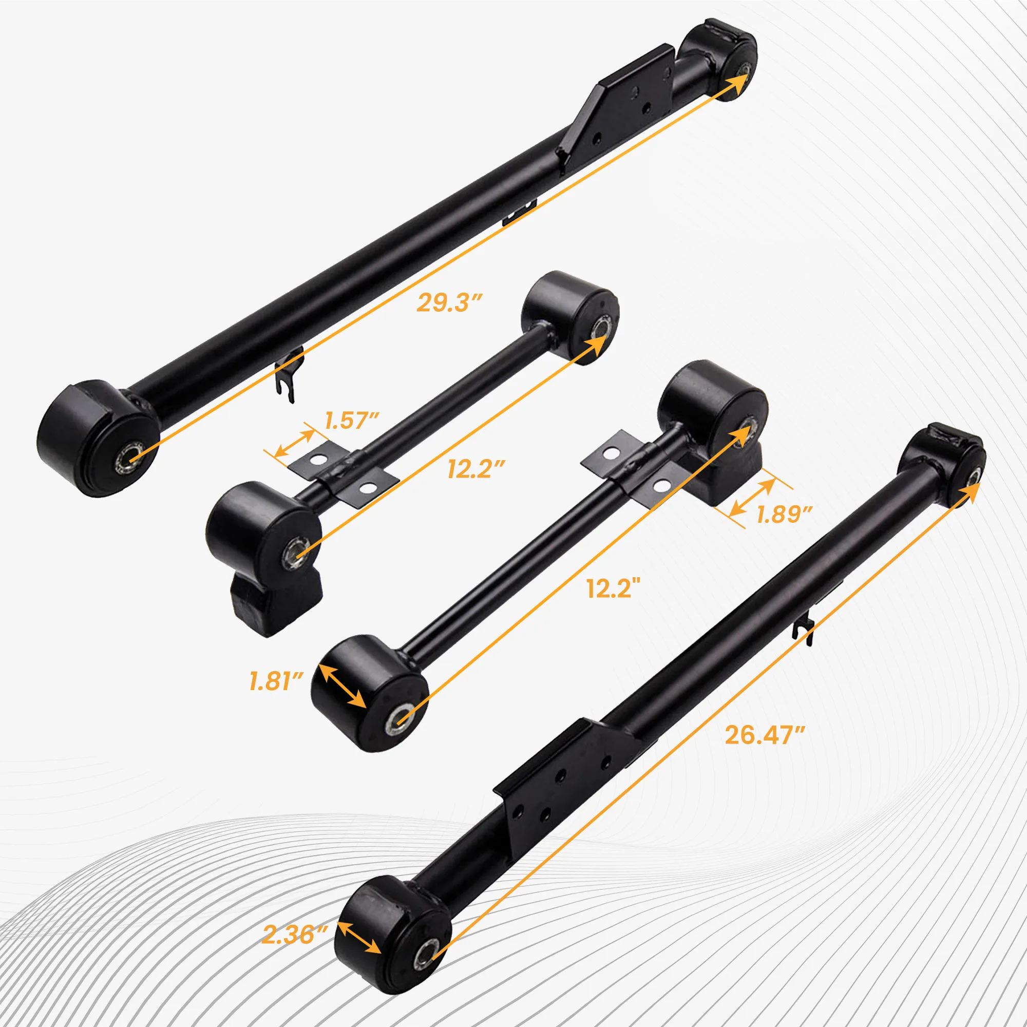 2 brazos de arrastre de control traseros inferiores y 2 superiores para Nissan Pathfinder Infiniti