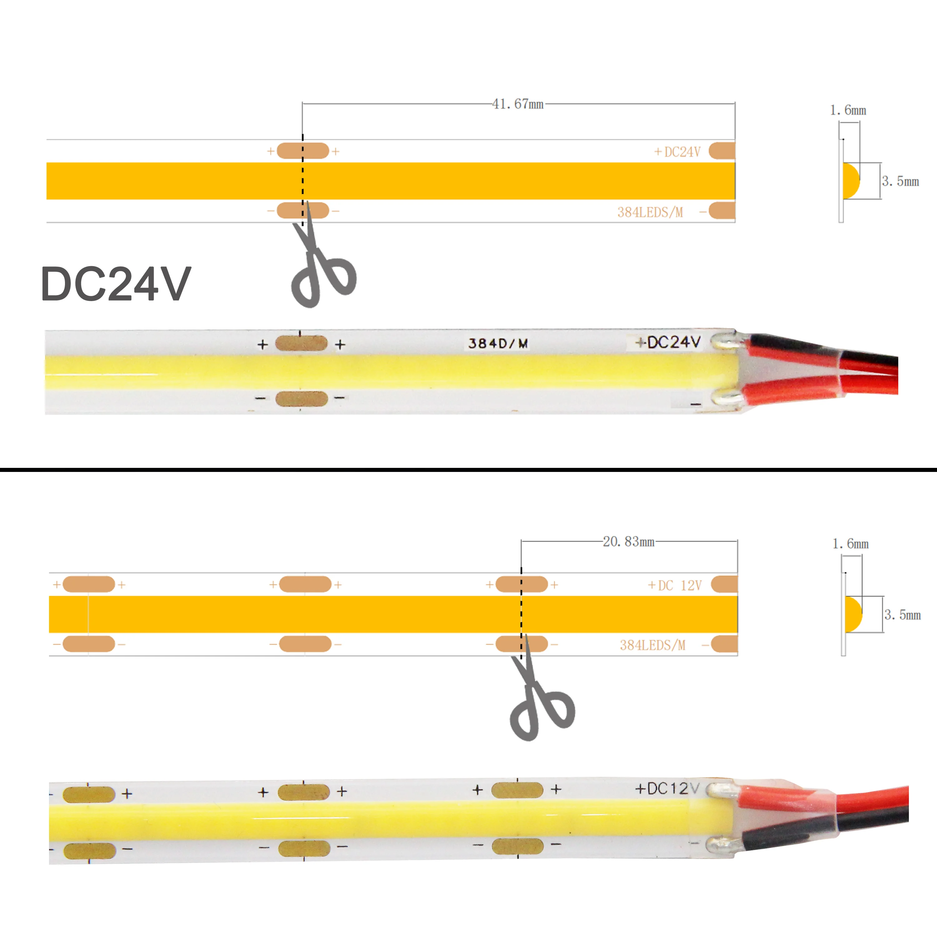 Sumbulbs FCOB pasek COB LED jasna taśma oświetleniowa 16.4FT/5m 384 leds/m CRI90 + elastyczne 24V 12 V Led oświetlenie do sypialni wystrój