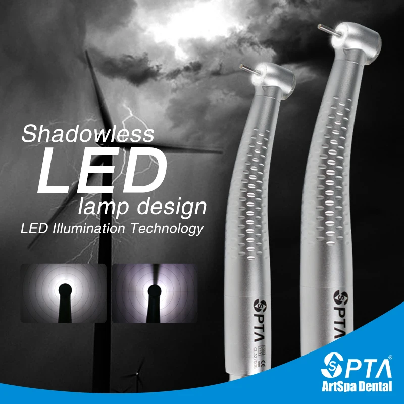 

Dental Led Ring Lamps Shadowless Light Dentistry Air Turbine High Speed Handpiece With 5 Points Water Spray Medical Equipment