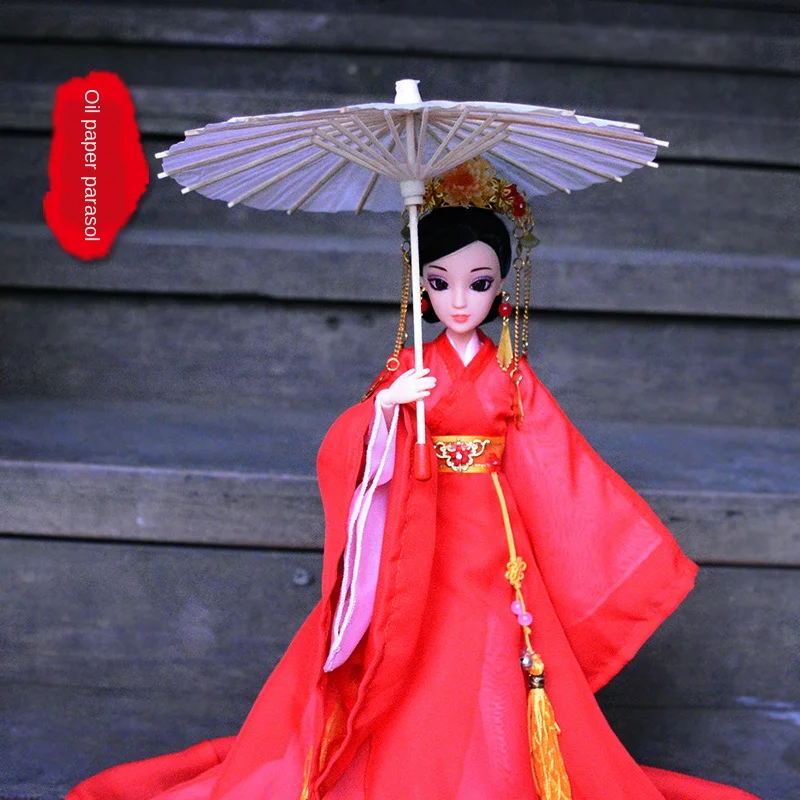 

Chinese Style Costume 30cm Doll Toy Oil Paper Umbrella Copper Mirror Peach Blossom Fan Palace Lantern Decorative Props ZL971