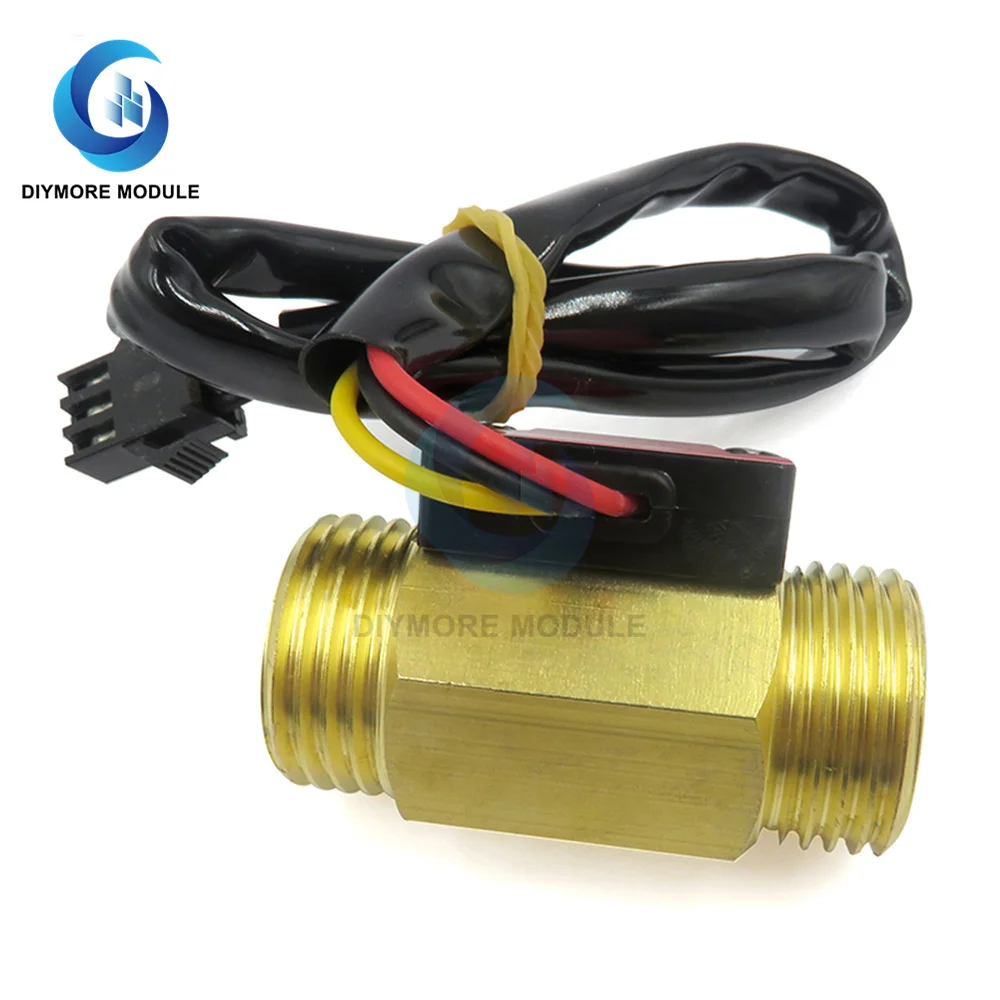 (Brass) Flow Sensor G1/2'' Water Flow Hall Sensor Switch 1-25L/min Flow Meter For Industrial Control