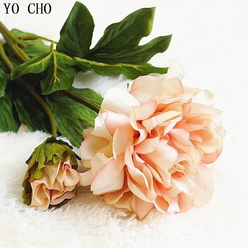 Artificial Silk Peony Bud Flowers   2 Heads  Autumn Decoration   Wedding   Home Accessories  Store  5Pcs per Lot