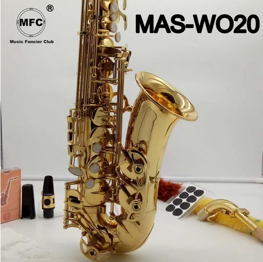 

Music Fancier Club Alto Saxophone MAS-WO20 Gold Lacquer With Case Sax Alto Mouthpiece Ligature Reeds Neck Musical Instrument