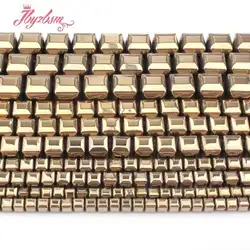 Natural Hematite Pyrite Color Faceted Cube 4/6/8mm Stone Bead For DIY Necklace Bracelet Earring Woman Jewelry Making Strand 15