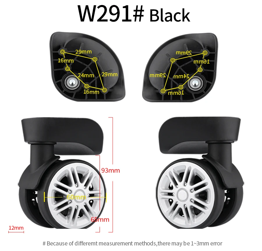 Luggage wheel tool trolley case cabin wheel aircraft mute wheel universal mute 20 inch 28 inch Swivel wheel casters