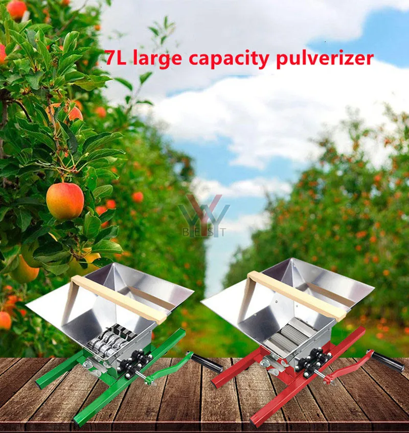 Hand-cranked 7L stainless steel crusher homemade apple cider crusher fruit vermicelli and grape peeler