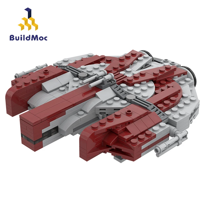 BuildMoc Weapons Space Wars Spaceship Republic Ebon Hawk Building Blocks MOC Weapon Movie Fighter Airship Brick Toy For Children