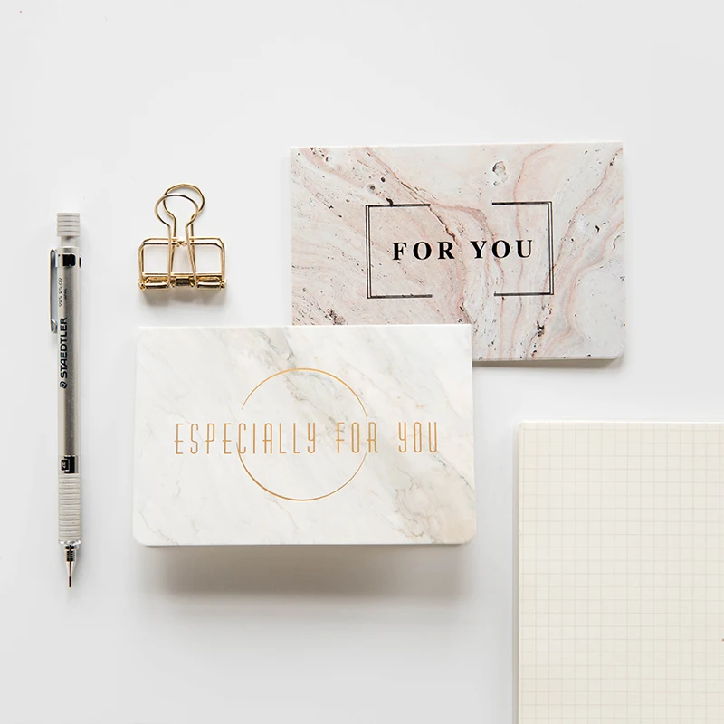 1pc DIY creative Marble texture fashion Bronzing greeting card envelope invitation Wedding thanks birthday card gift supply