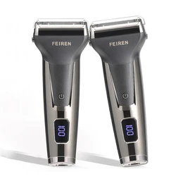 Electric Shaver Men's Smart Digital Display USB Reciprocating Double-blade Electric Shaver Electric Razor Set Led Display