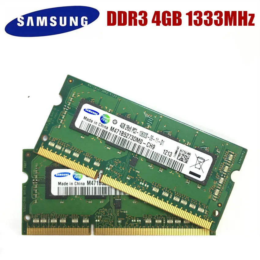 SAMSUNG 4GB PC3-10600S DDR3 1333Mhz 4GB 8GB 1.5V Laptop Memory