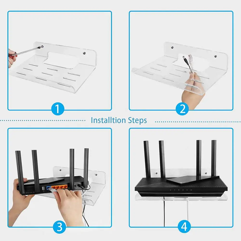 WiFi Router Halterung Multifunktionale Klar Acryl Wireless Router Wand Hängende Lagerung Regal für Wohnzimmer