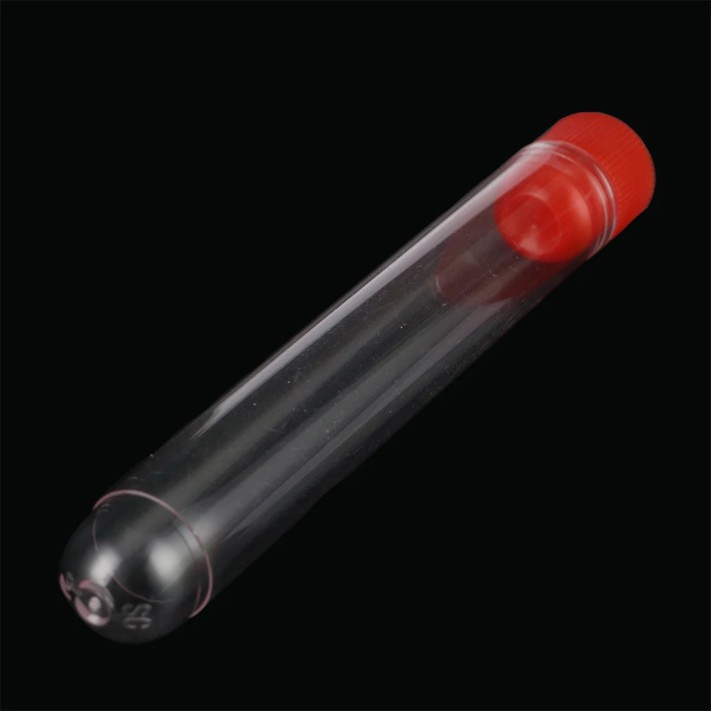 10 Pcs 12x75mm Lab Transparent Hard Plastic Test Tube With Plug Cap Round Bottom Office School Laboratory Equipment Single Use