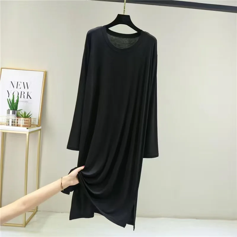 Casual Modal Cotton Comfortable Nightshirt Women's Long Sleeve Nightgowns Loose Spring Summer Night Dress Female Sleepshirt