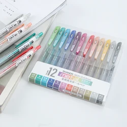 12pc/pack Color Gel Pen Kawaii Set Sign Pens 0.5MM Ink School Student Stationary Supplies Business Pen for Drawing Writing
