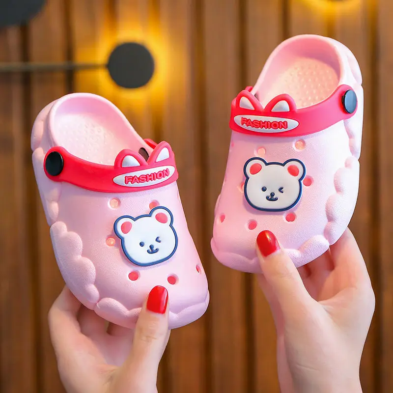 Fashion Bear Children Sandals Super Light Soft Sole Kid Clogs Summer Comfort Non-Slip Outdoor Beach Sandals Girls Boys Shoes