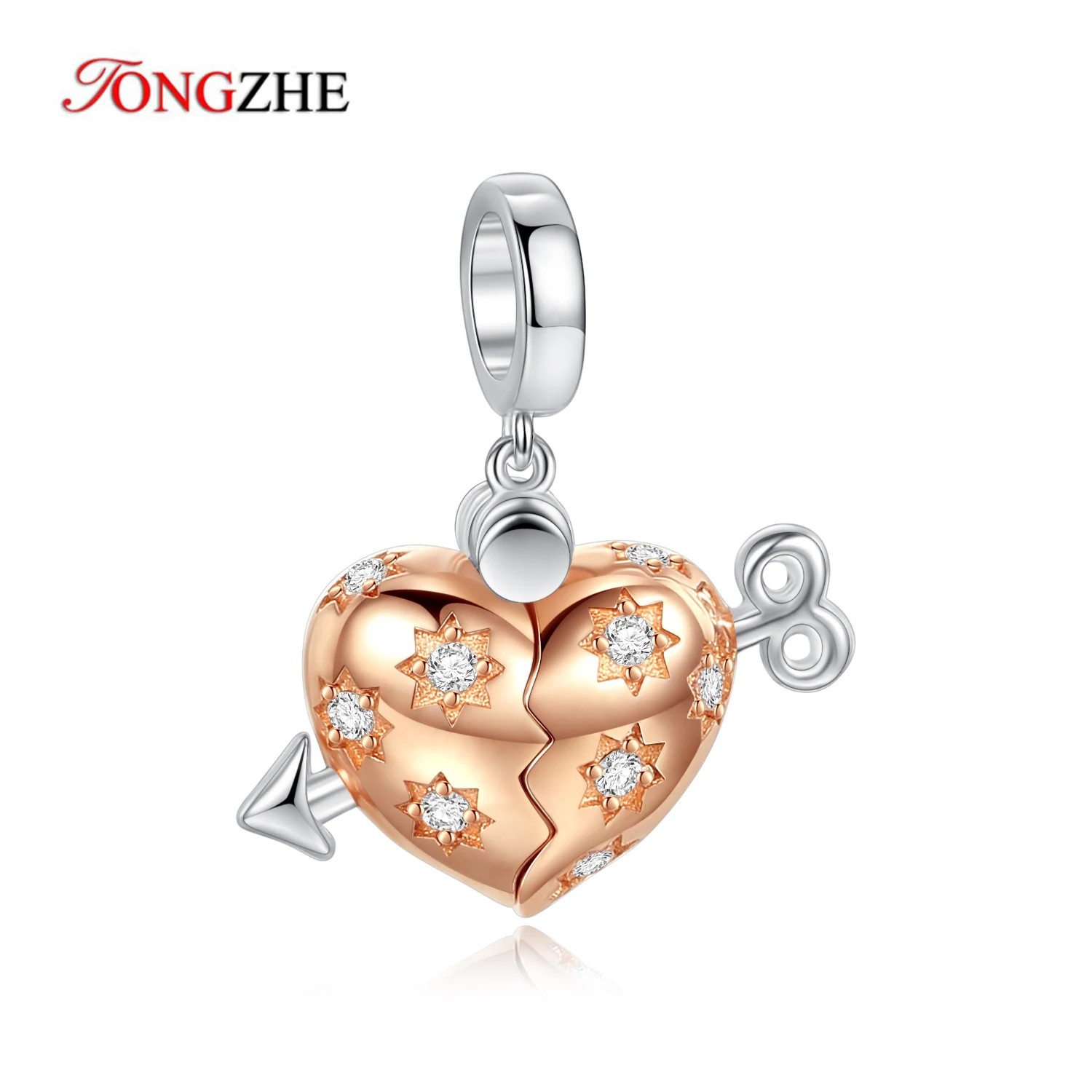 

TONGZHE Cute Heart Charms for Jewelry Making 925 Sterling Silver Pendant Floating Charms For Living Lockets Fit Bracelet