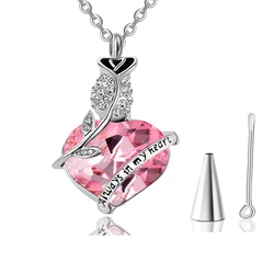 Heart Urn Necklace for Ashes Always in My Heart Cremation Jewelry Memorial Ashes Keepsake Pendant Jewelry 6 Colors Dropshipping