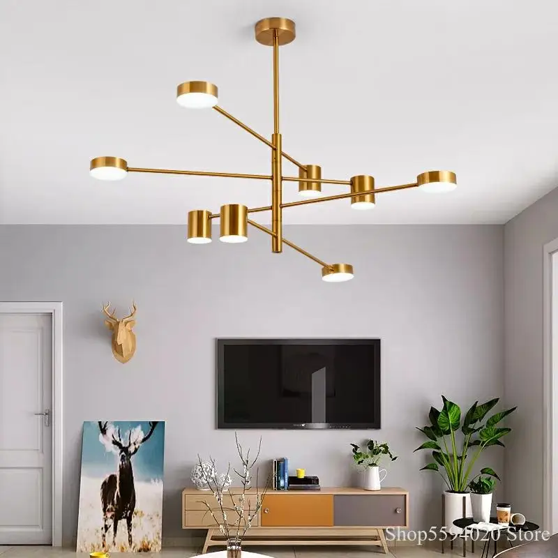 

Modern Simple Led Chandelier Lighting Living Dining Room Bedroom Lustres Pendentes Hanging Light Fixture Home Decor Gold/black