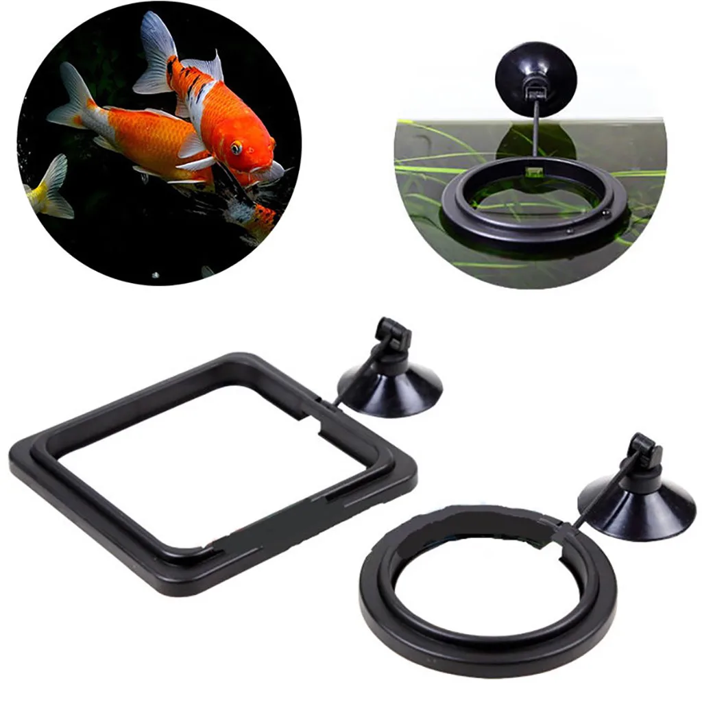 New Feeding Ring Aquarium Fish Tank Station Floating Food Tary Feeder Square/circle Accessory Water Plant Buoyancy Suction Cup