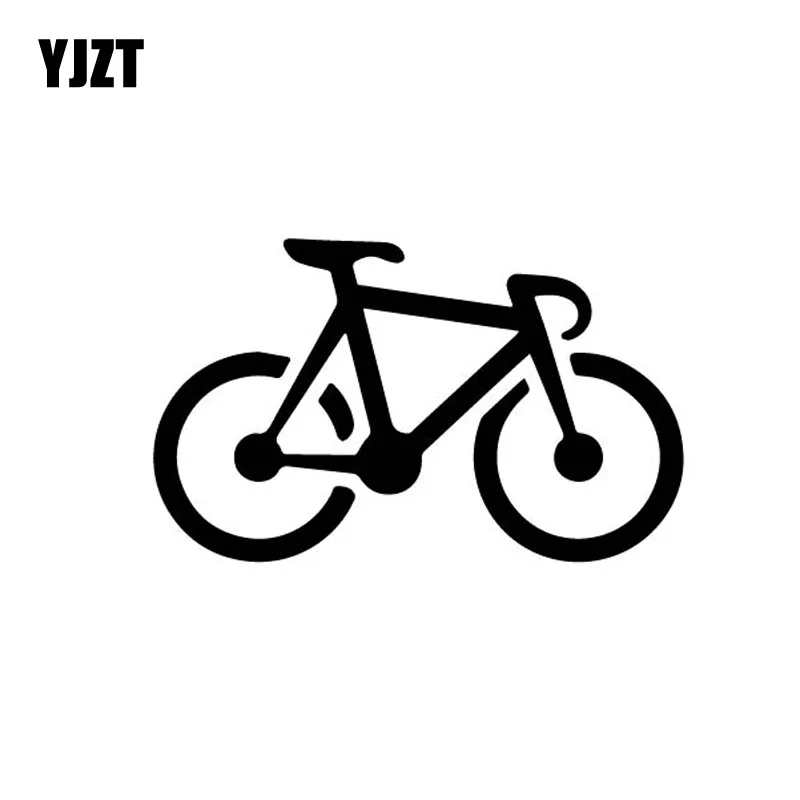 YJZT 14CM*8.5CM Nice Brief Strokes Bicycle Walk Instead Cartoon Vinly Decal Lovely Decor Car Sticker Black/Silver C27-0637