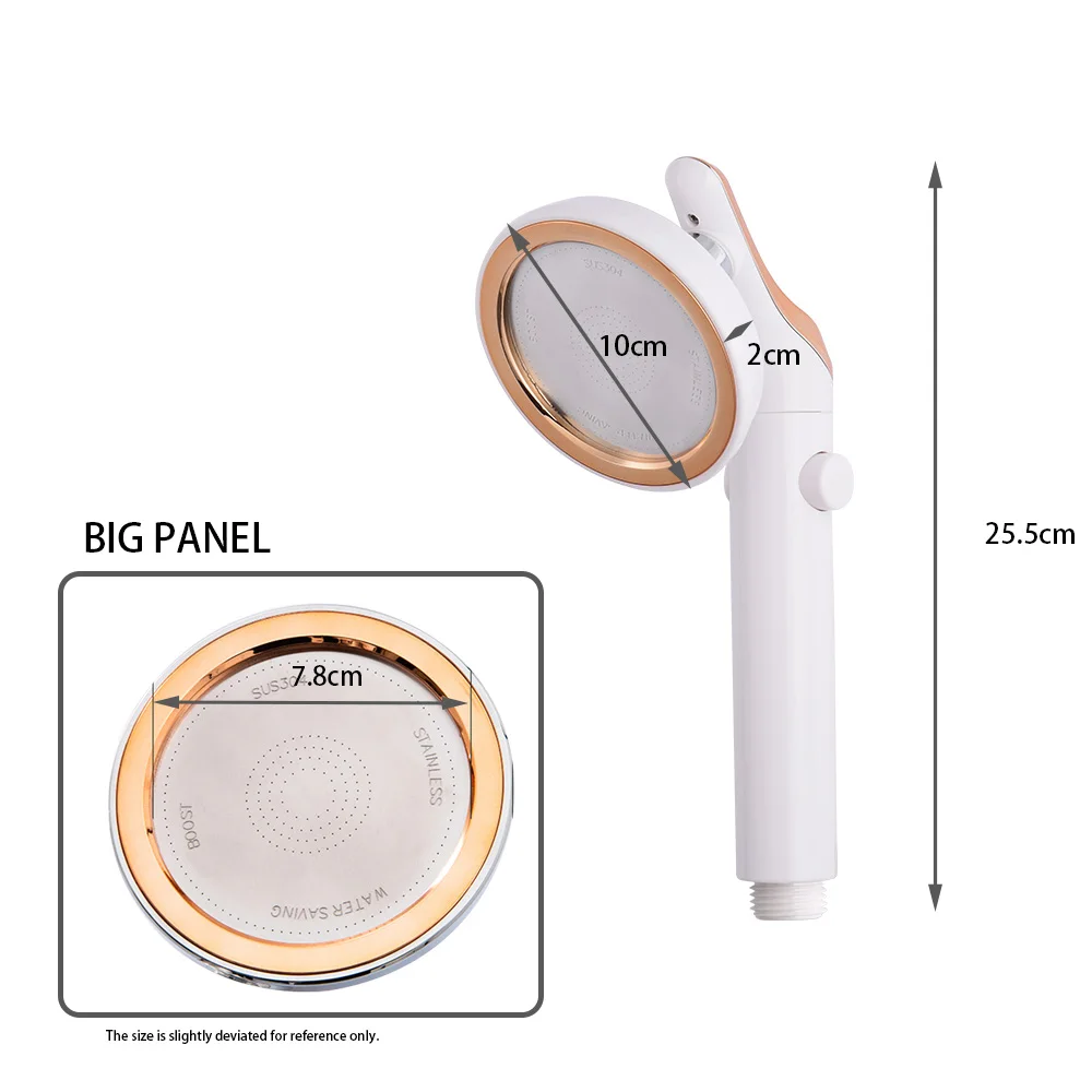 360 Rotatable Adjustable Big Panel Rainfall 4 Inch High Pressure Bathroom Accessory Hand Held Shower Head With One Stop Button