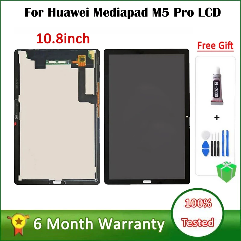 ЖК-экран для Huawei Mediapad M5 Pro 10,8 дюйма CMR-AL19 CMR-W19 CMR-W09 Замена сенсорного экрана ЖК-дисплея в сборе