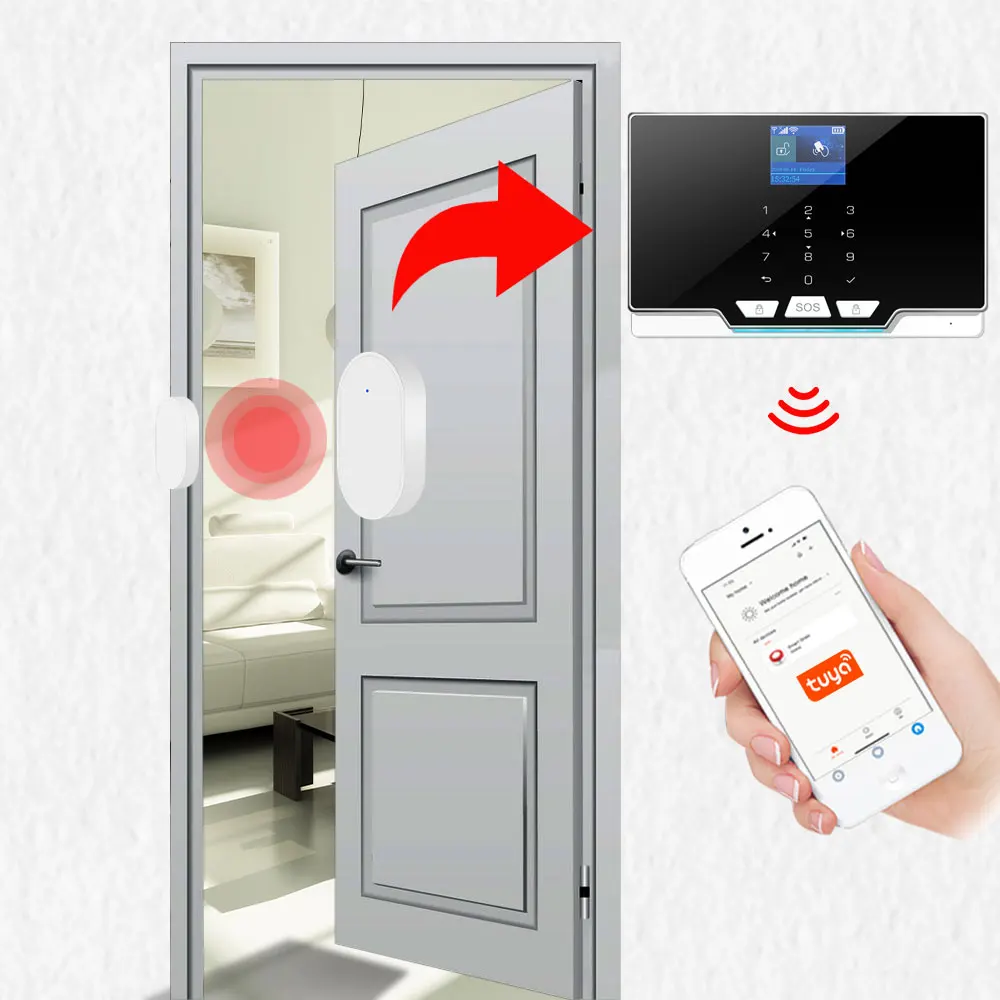 Wireless Door Sensor 433MHz Mini Door Window Open Closed Detector Two-Way Detection For Our Home Burglar Security Alarm System