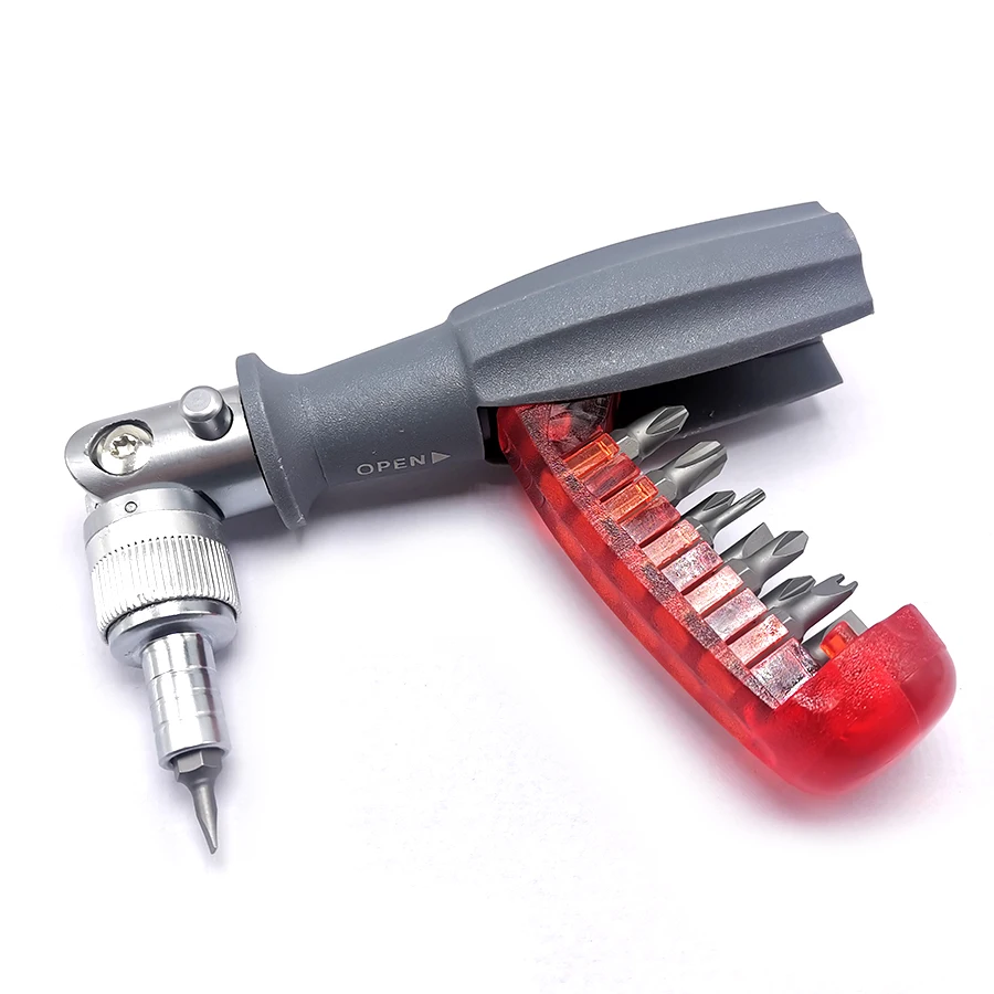 【 DX-Market】High แบบพกพา Ratchet ไขควงชุด10Pcs 6.35Mm Hex S2เจาะ Bits ,FG