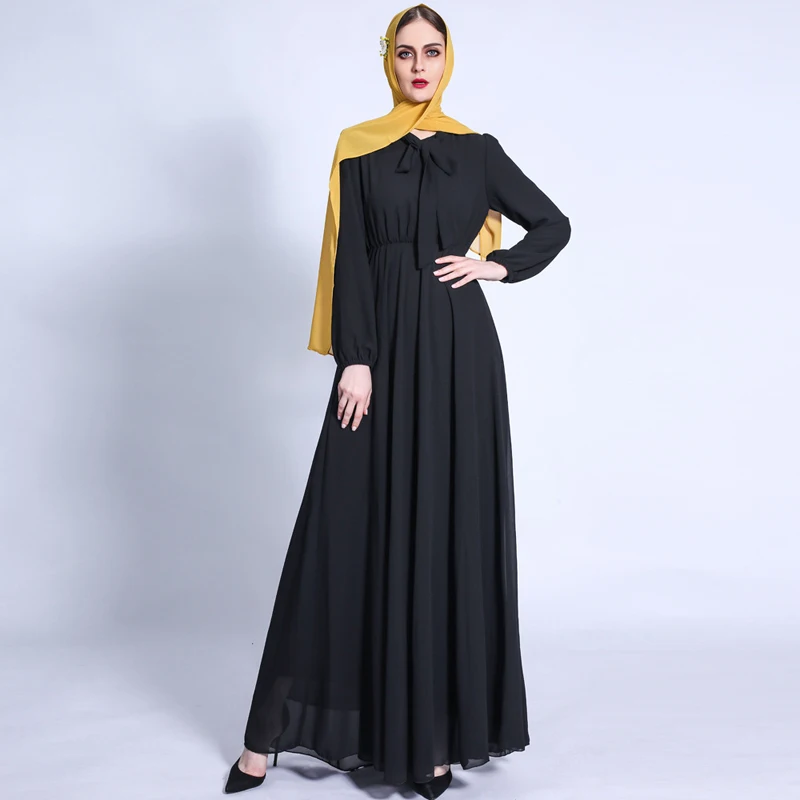 

Abaya Dubai for Women Eid Ramadan 2022 New Muslim Dress Elegant Solid Color Long Sleeve Robes Fashion Turkey Islamic Clothing