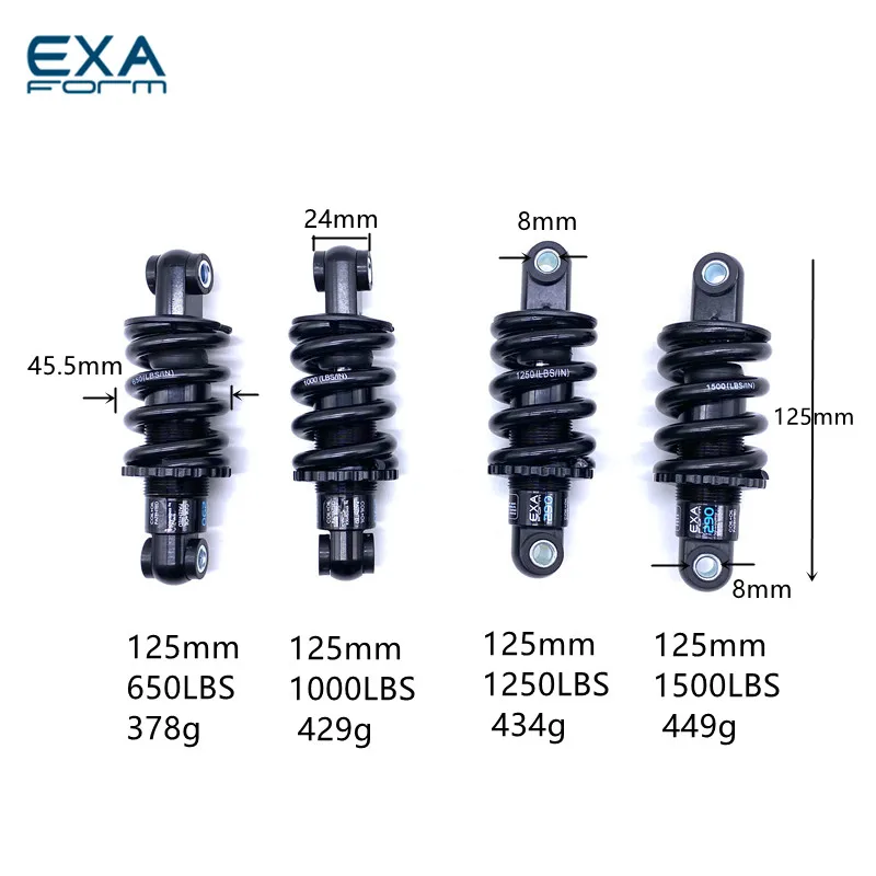 KS Bike Shock Absorber Rear Shock 165 190 mm for Downhill CX MTB EXA Form 290 Moutain Bike Electric Scooter