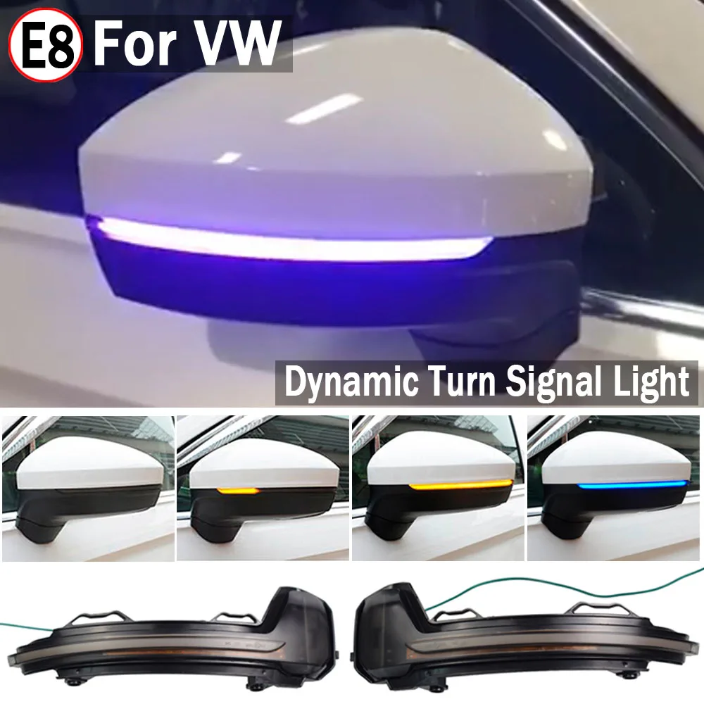 Espejo dinámico para Volkswagen VW Tiguan MK2 2017 2018 2019 Touareg MK3 EU 2019 luz LED intermitente