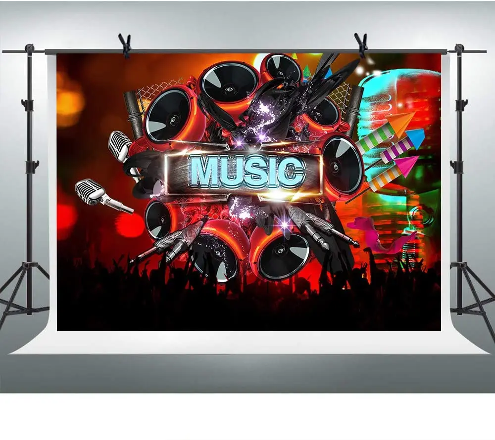 خلفية تصوير موسيقية، لافتة موضوع الحفلة الموسيقية، زينة لحفلات أعياد الميلاد السعيدة، دعائم كشك الصور