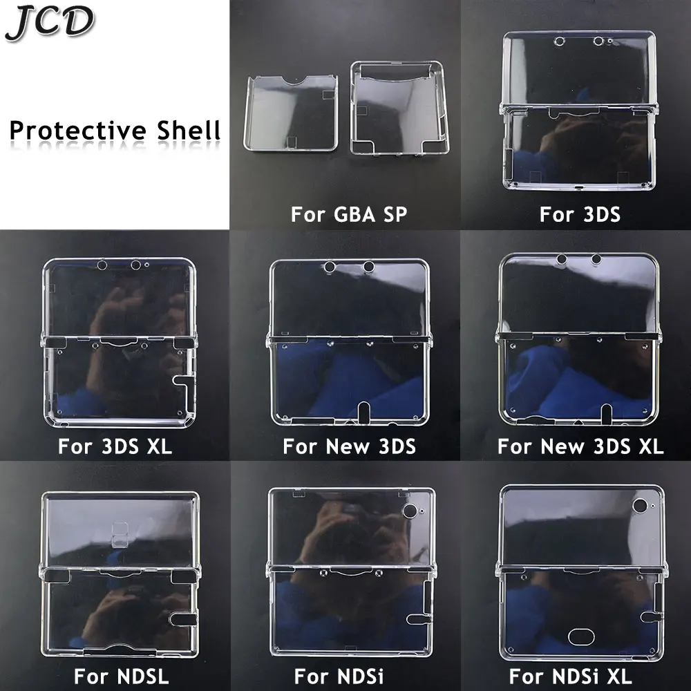 JCD Plastic Clear Crystal Protective Hard Shell Skin Case Cover For GBA SP NDSL DSI NDSi XL 3DS XL New 3DS XL LL Console