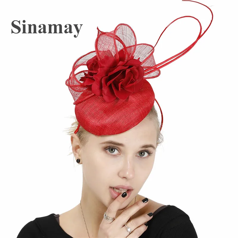 Nice Quality 4-Layer Sinamay Wedding Fascinator Hat For Wedding Elegant Women Fashion Headwear Party Dinner Chapeau Hair Clip