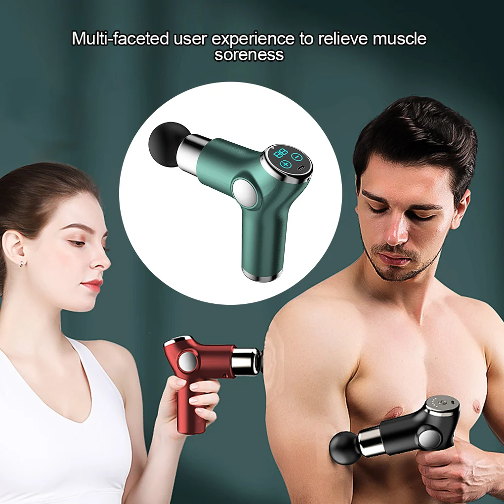 32 Speeds Mini LCD Massage Gun Deep Tissue Percussion Muscle Massage Gun for Pain Relief Back Body Relaxation Fitness Massager