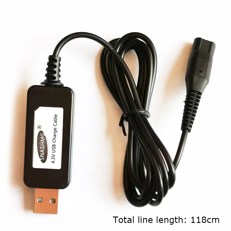 Cabo de tomada usb 4.3v a00390, adaptador elétrico, carregador de cabo de alimentação para barbeadores philips rq311 s300 s311s531 s538 s550 qg3250 qg3340