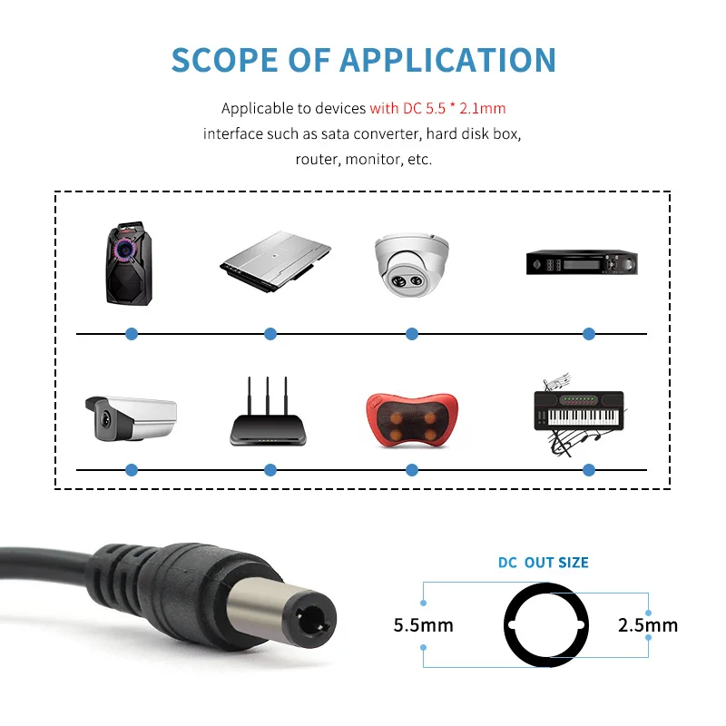 AC DC Universal LED Source 12V 5V 1A 2A Switching Power Supply Adapter Converter 220V TO 5 12 Volt DC Female For 2 Pin LED Strip