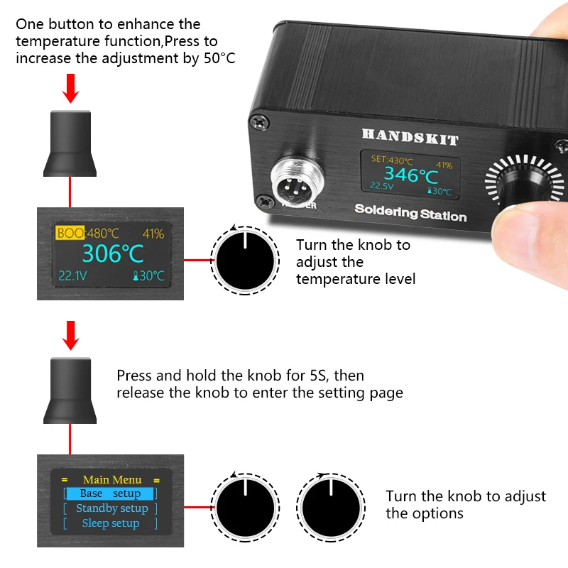 T12 Soldering Station OLED Digital Temp Adjust Repair Soldering Iron Equipment Portable Home Electronics Repair Tool Set