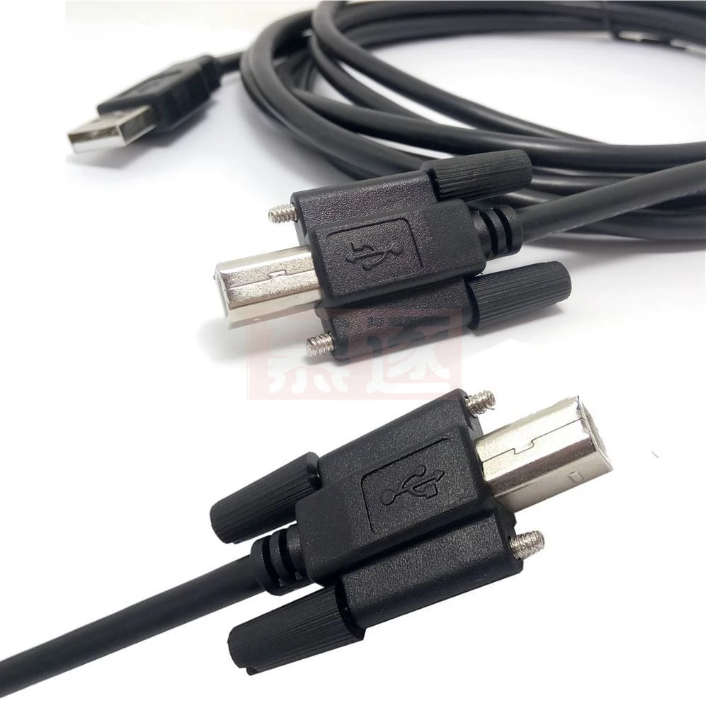 1 mt 3 mt 5 mt USB 2,0 A Stecker auf B Männliche datum Kabel mit Schraube löcher Anschluss Für drucker festplatte box Scanner ind