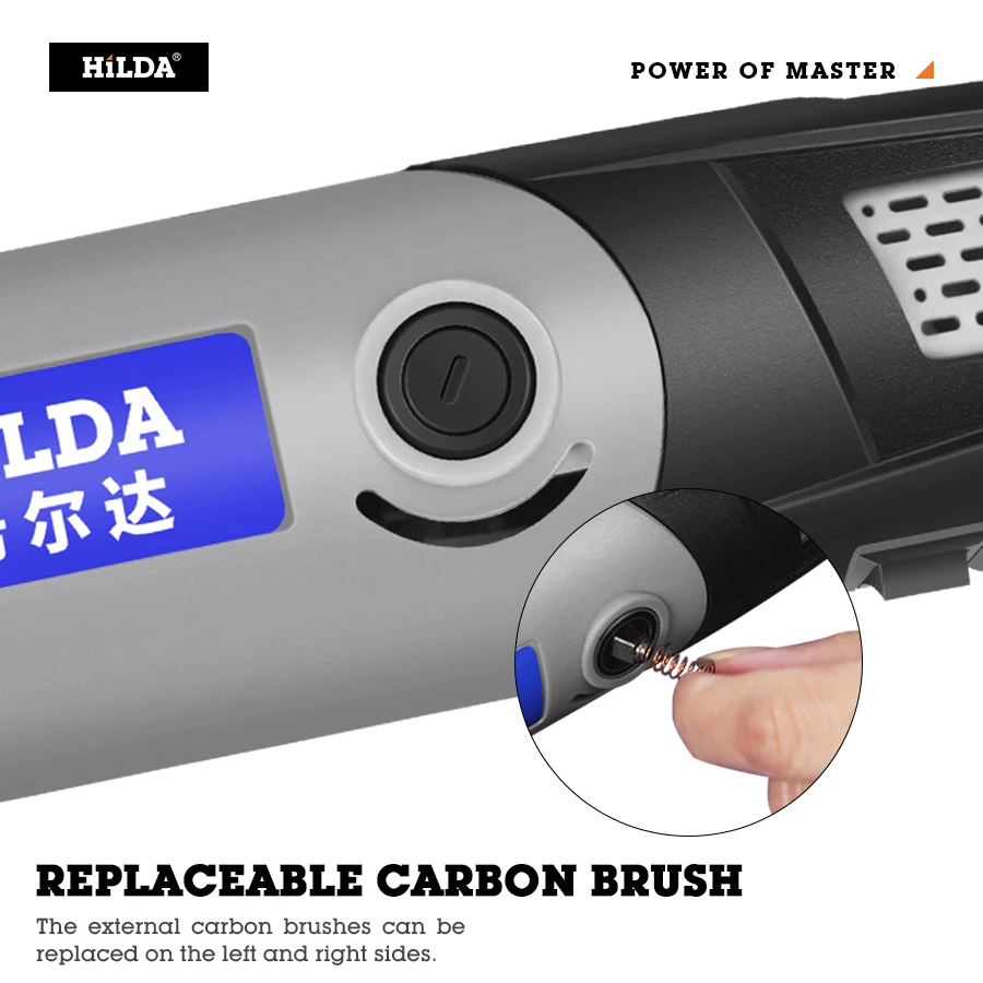 HILDA Electric Drill Mini Engraver Rotary Tool 200/400W Mini Drill 6 Position Rotary Tools Mini Grinding Machine