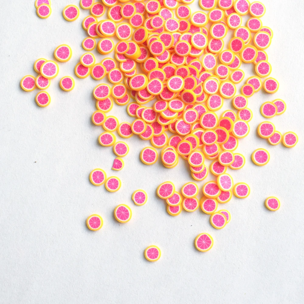 100gram/Bag Polymer Clay Strawberry lemon Fruit Slices 5mm Diameter DIY Nail Art Decorations Sticker Mixed Tools Supplies Toys