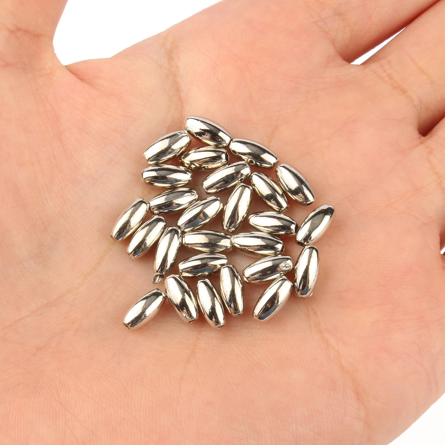 300pcs Gold/Silver Color 4x8mm Rice Shape Acrylic Loose Beads CCB Spacer Beads For Jewelry Making Handmade Accessories Wholesale