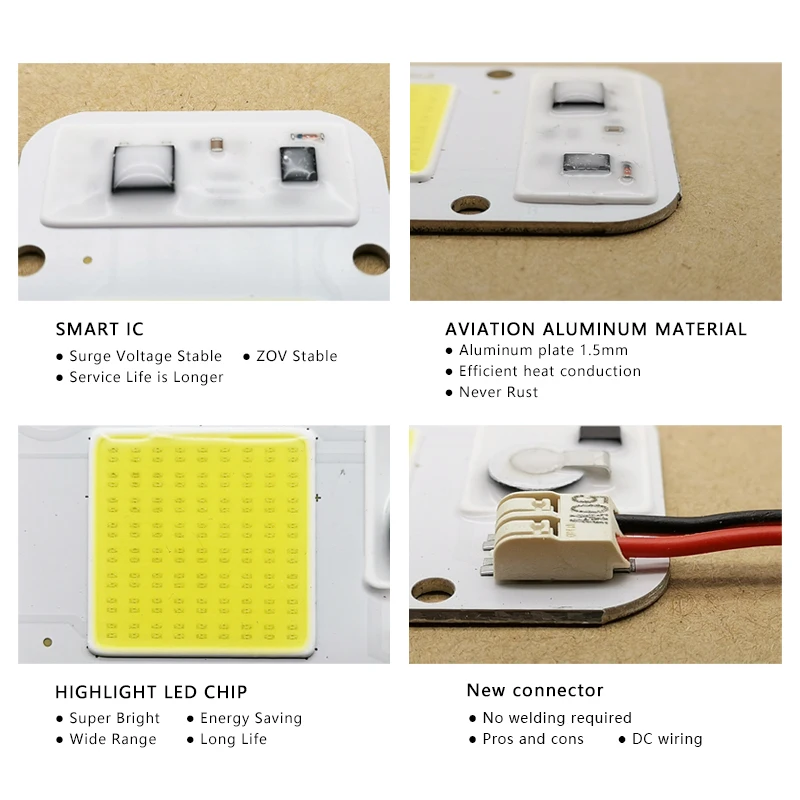 No welding AC110V 220V LED COB CHIP 20W 30W 50W cold white warm white light emitting diode LED matrix image 3