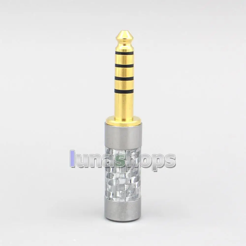 200 stks Zwart Zilver Carbon 3.5mm 2.5mm 4.4mm Evenwichtige TRRS Plug adapter Voor DIY Reparatie Custom oortelefoon Hoofdtelefoon Kabel