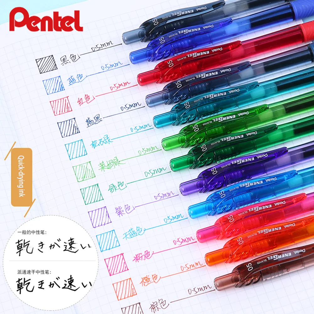 

5 Pcs/12 PcsJapan Pentel Gel Pen BLN-105 Needle Tube Type Press Color Pen0.5mm Smooth And Quick-Drying Pen Signature Pen