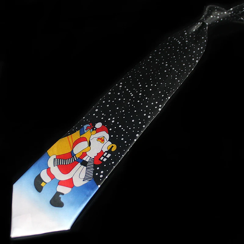 Novelty Design Christmas Ties Red Good Quality Printed Necktie Halloween Christmas Tree Snowman Elk Tie For Men Christmas Gift