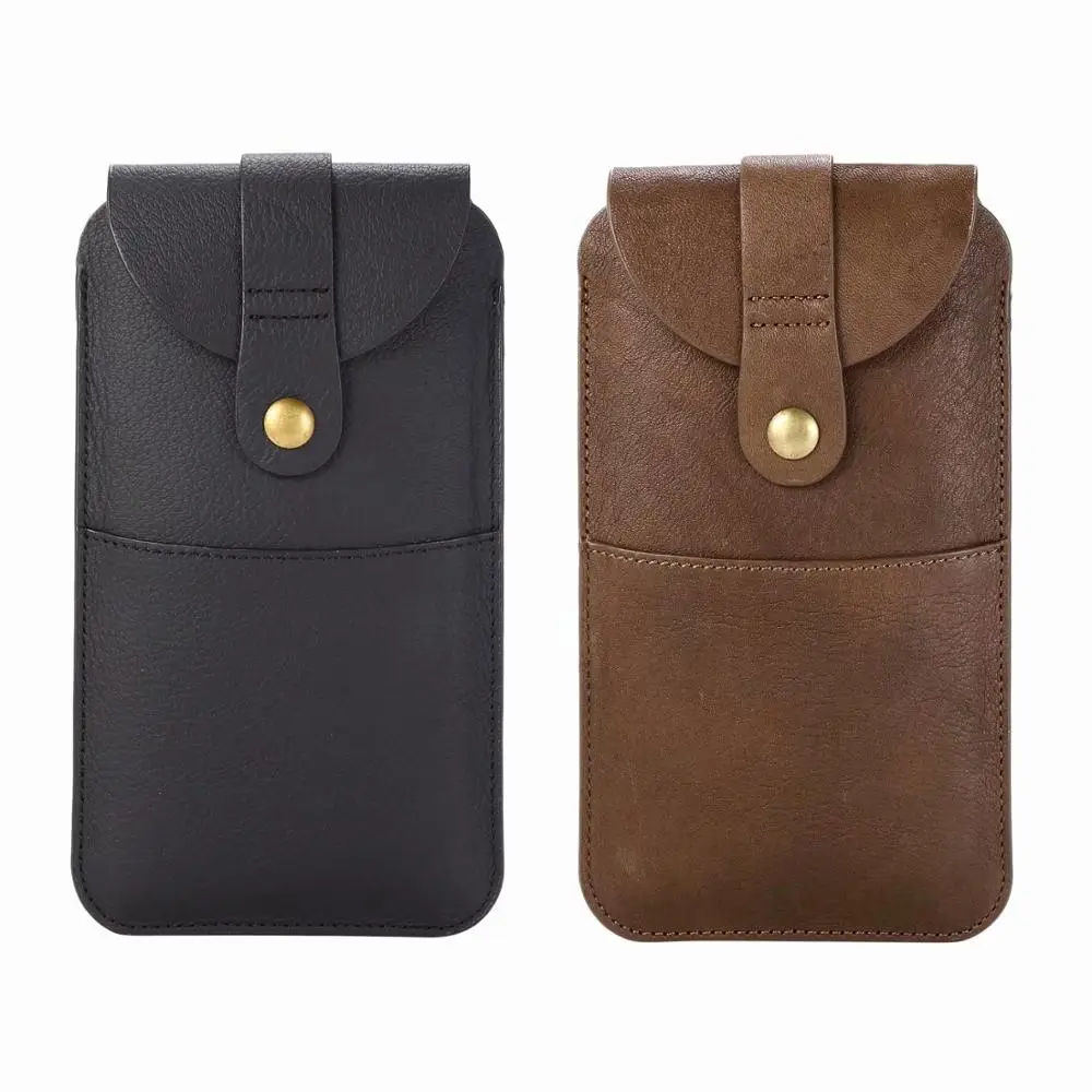 Genuine Leather Waist Bag for Caterpillar Cat S62 Pro S61 S52 S60 S31 S42 Phone Belt Cover Case Phone Pouch Waist Clip Holster